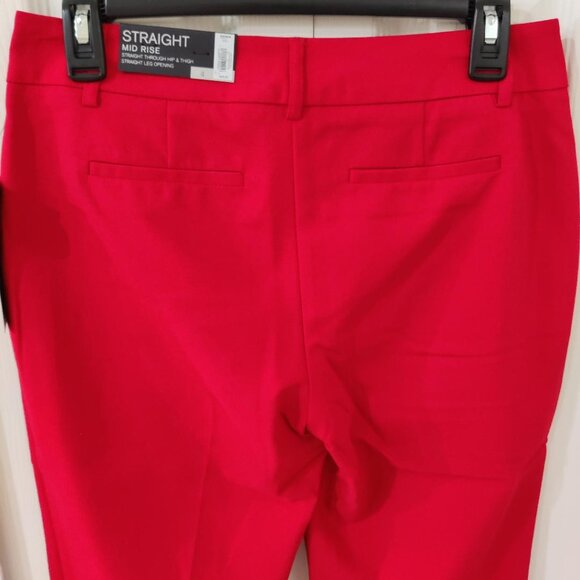 Apt. 9 Women's Red Straight Mid Rise Dress Pants NWT Size 4 - Picture 4 of 5